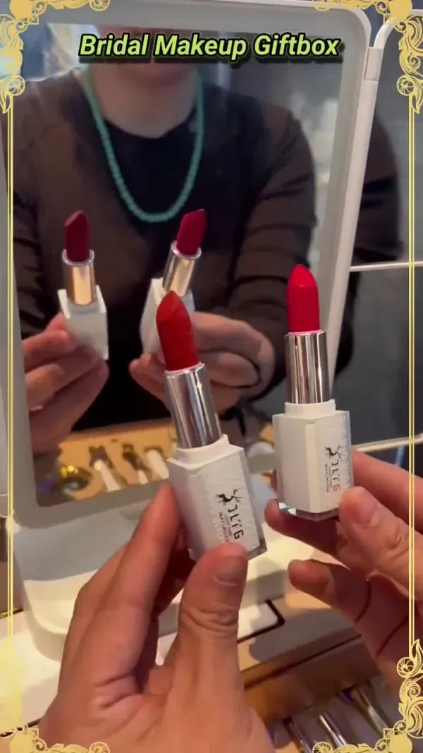 Luxury Bridal Makeup Gift Box Set – Complete Skincare & Beauty Essentials Kit with Elegant Case, LED Mirror, Facial Tools, Brushes & Premium Cosmetics – Perfect Wedding Gift for Brides and Special Occasions