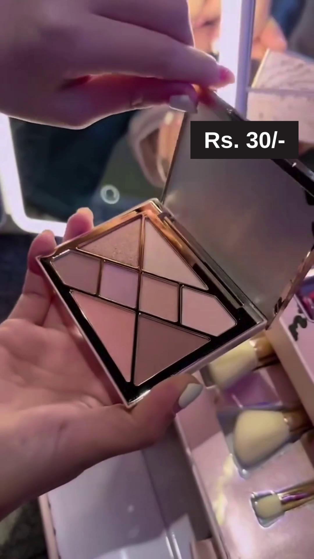 All-in-One Portable Makeup Vanity Box with Mirror, LED Lights, Lipsticks, Brushes, Blush Palette, and Beauty Essentials – Compact Cosmetic Organizer for Glam On-the-Go