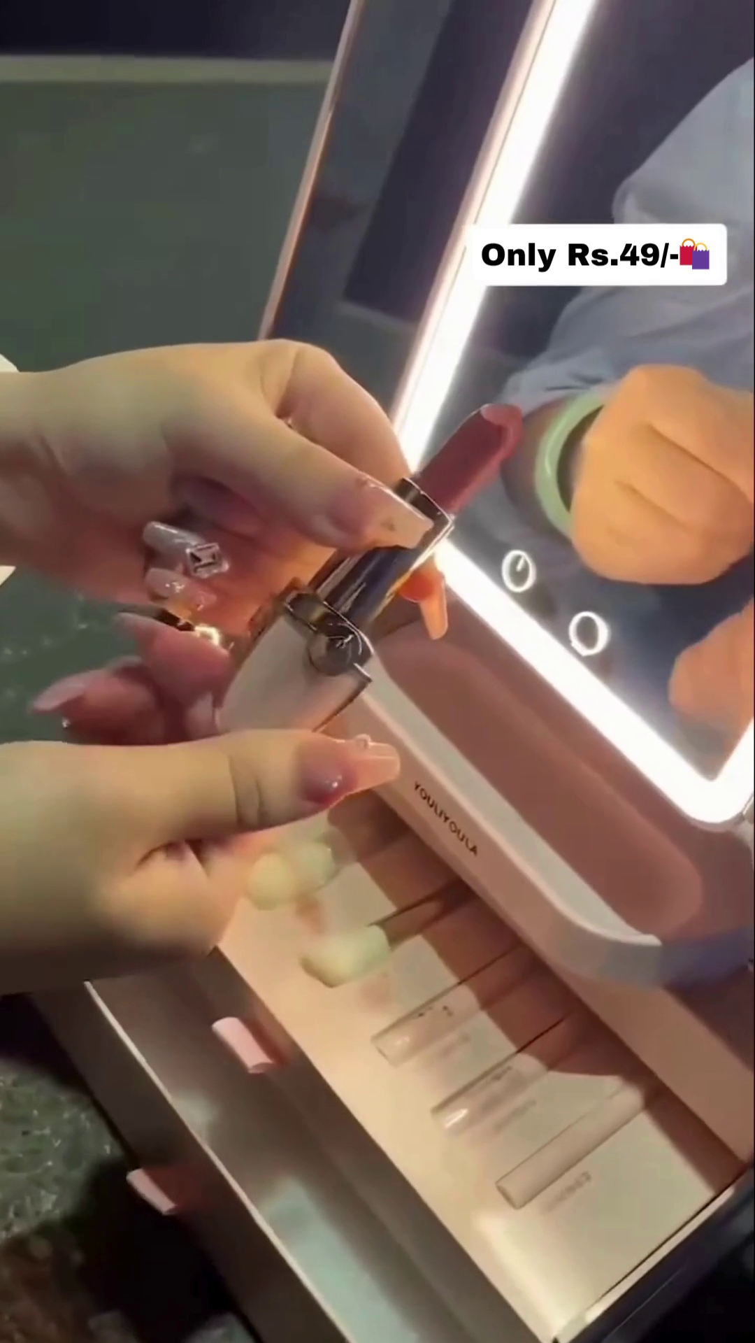 All-in-One Luxury Makeup Box with LED Mirror, Heart-Shaped Organizer, Multi-Layer Cosmetic Storage, Brushes, and Portable Makeup Kit for Beauty Enthusiasts