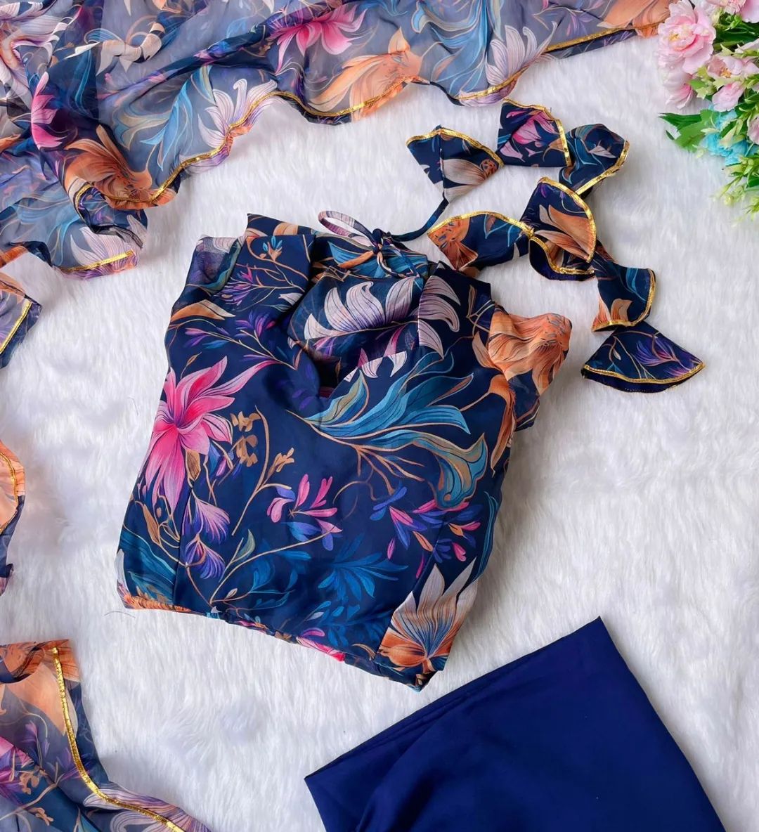 Party Wear Look Organza Taby Silk Gown