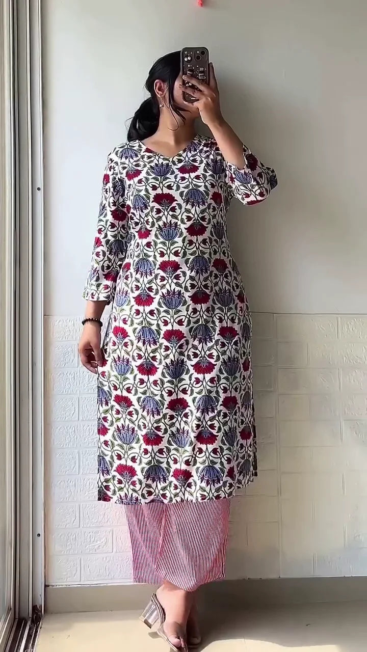 Silk Kurta with Palazzo Pants