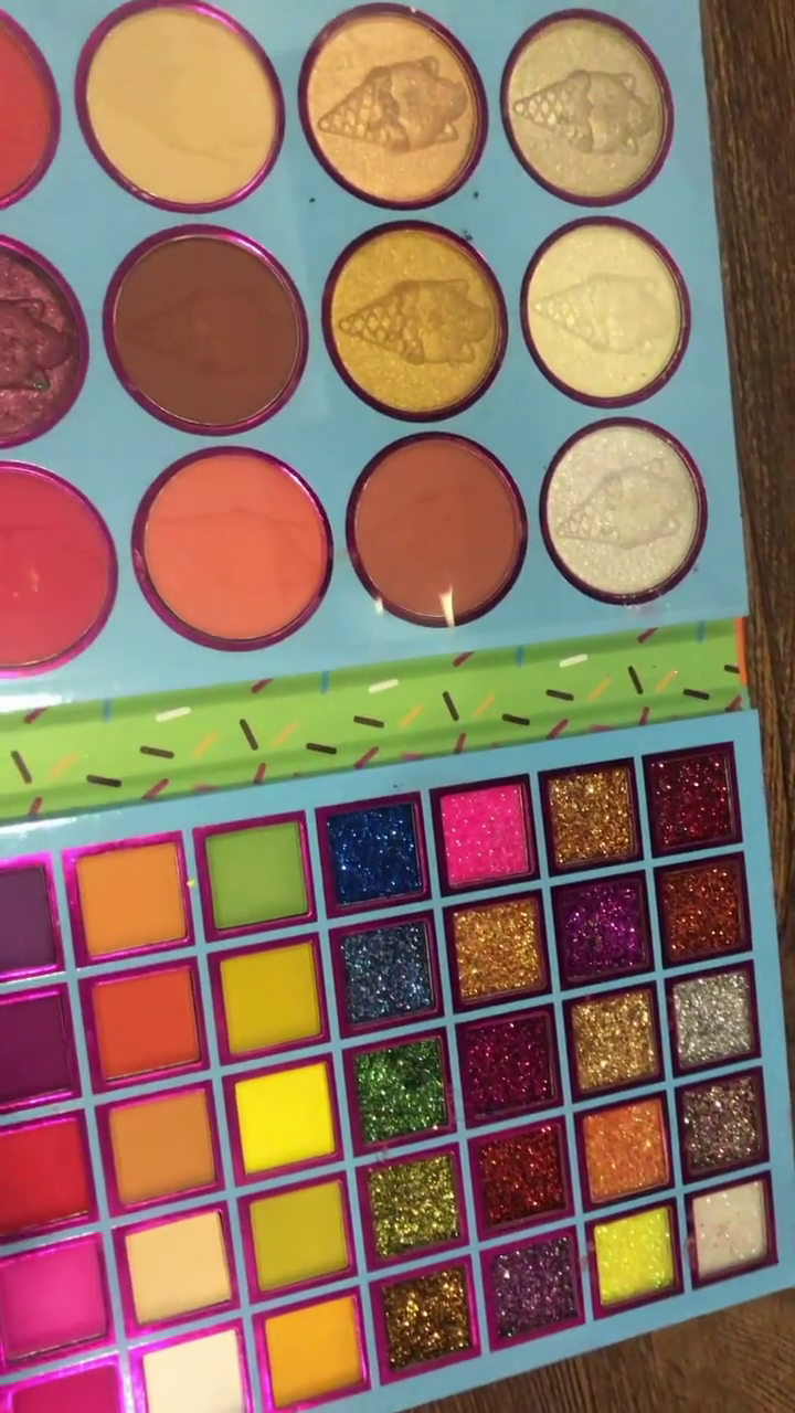 Vibrant Full-Face Makeup Palette with Highlighter, Blush, Contour Shades and 40-Color Eyeshadow Collection Featuring Matte, Shimmer and Glitter Finishes for Creative and Professional Looks