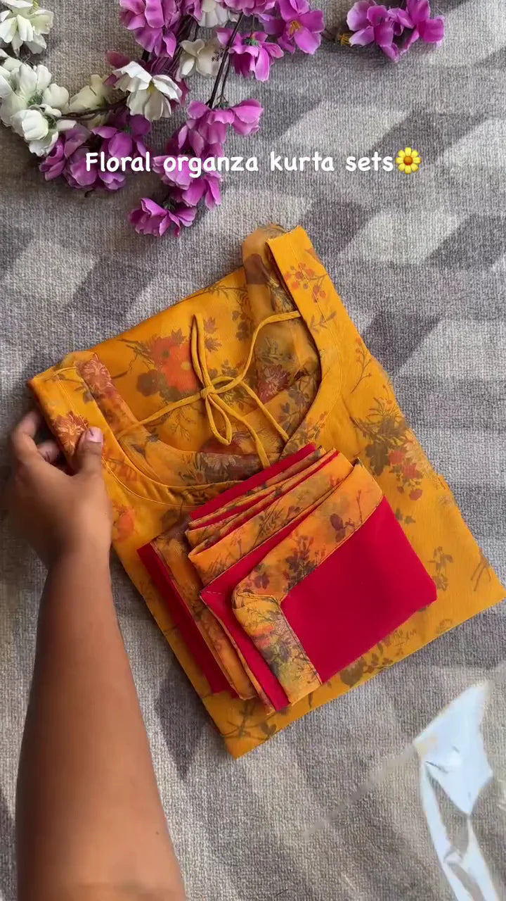 Most Trending Floral Georgette Royal Yellow Dress