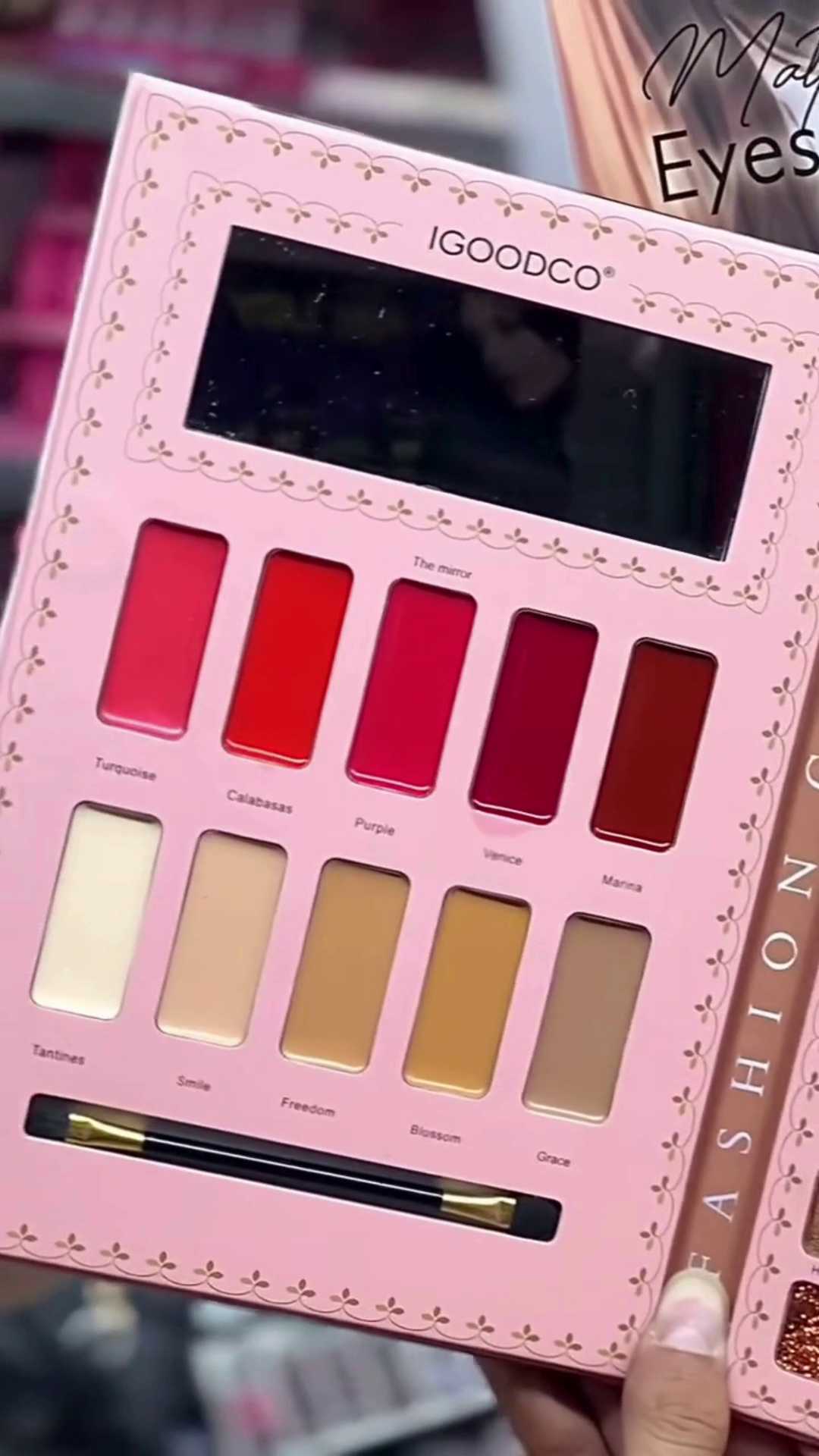 All-in-One Pink Themed Makeup Book Set with Eyeshadows, Blush Palette, and Mirror – Romantic Butterfly Design with Multiple Warm and Rosy Shades for Everyday and Glam Looks