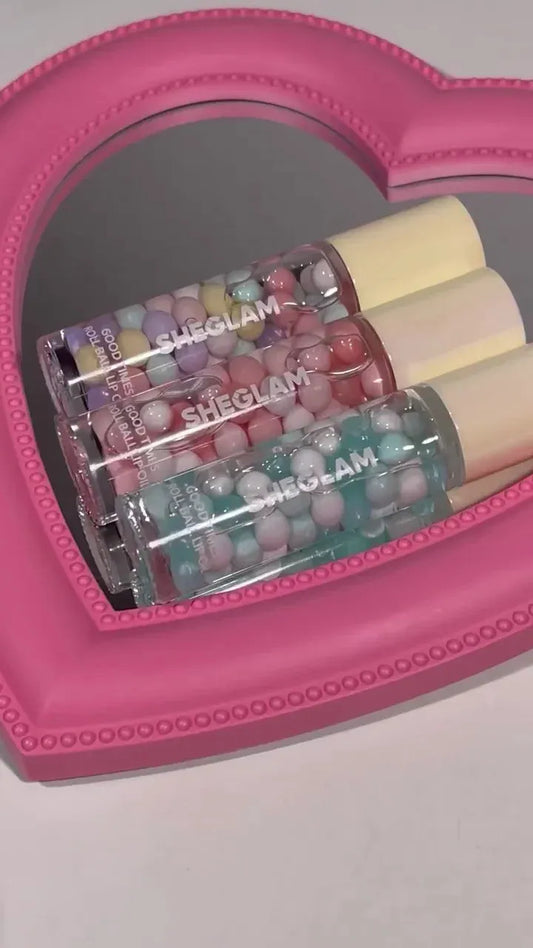 Good Times Roll Ball Lip Oil – Aesthetic, Hydrating Lip Treatment Infused with Colorful Moisturizing Beads and a Smooth Roll-On Applicator for Glossy, Nourished Lips