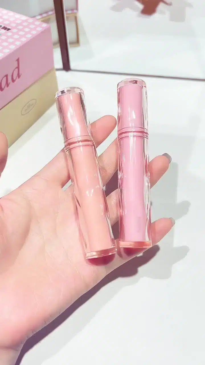 Romantic Glossy Liquid Lip Tint Duo with Crystal-Clear Rose Pink
