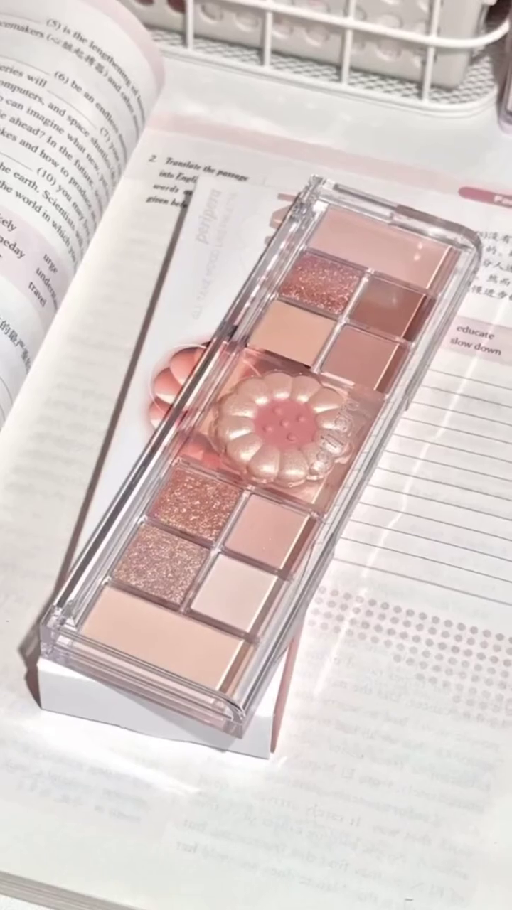 Peripera All Take Mood Palette – Soft Neutral and Shimmering Glitter Eyeshadow Collection with Warm Nude, Peachy, and Brown Tones for Everyday Natural to Glam Makeup Looks