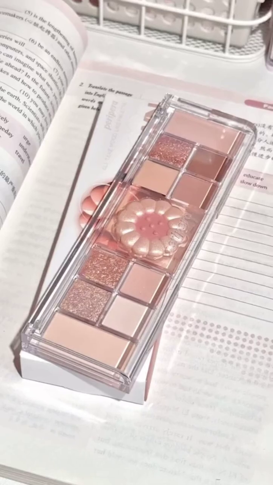 Peripera All Take Mood Palette – Soft Neutral and Shimmering Glitter Eyeshadow Collection with Warm Nude, Peachy, and Brown Tones for Everyday Natural to Glam Makeup Looks