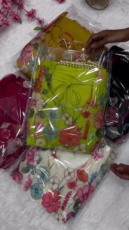 Elegant Kurti Set with Soft Fabric and Vibrant Color Combinations – Featuring Red, Blue, Black, Purple, and Yellow – Perfect for Casual and Festive Occasions