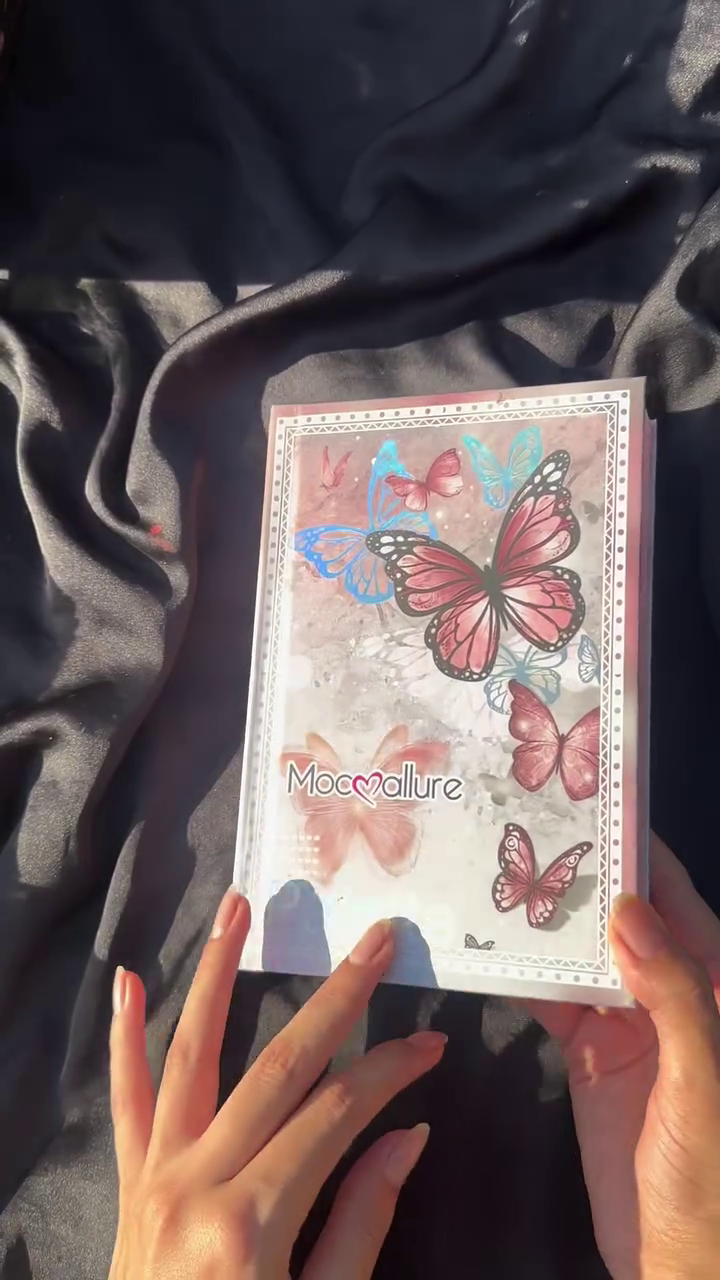 Butterfly-Themed All-in-One Makeup Book Featuring 18 Vibrant Eyeshadows and 24 Moisturizing Magic Lip Oil Shades in a Stylish Foldable Palette