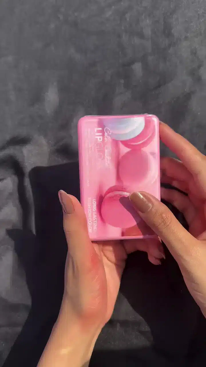 Mini Lip Gloss Set in Pink Travel Case