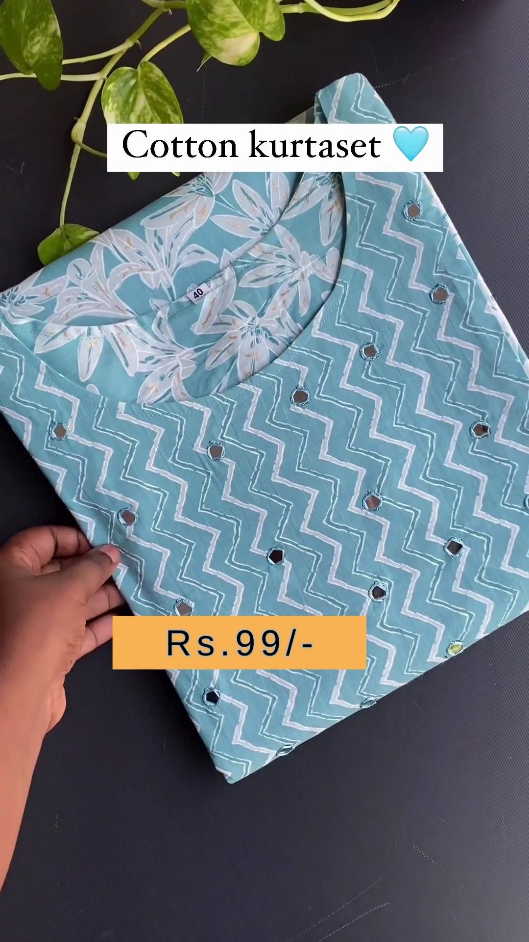 Chic Cotton Kurtas Set Featuring Zigzag Print and Beautiful Floral Borders – Comfortable, Easy to Wear, and Perfect for Warm Weather Outfits