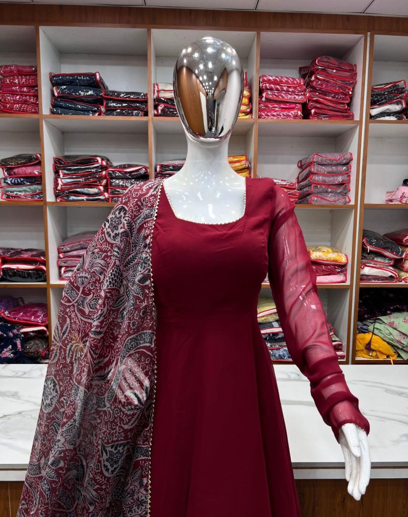 Letest New Plan Gown With Digital Print Dupatta