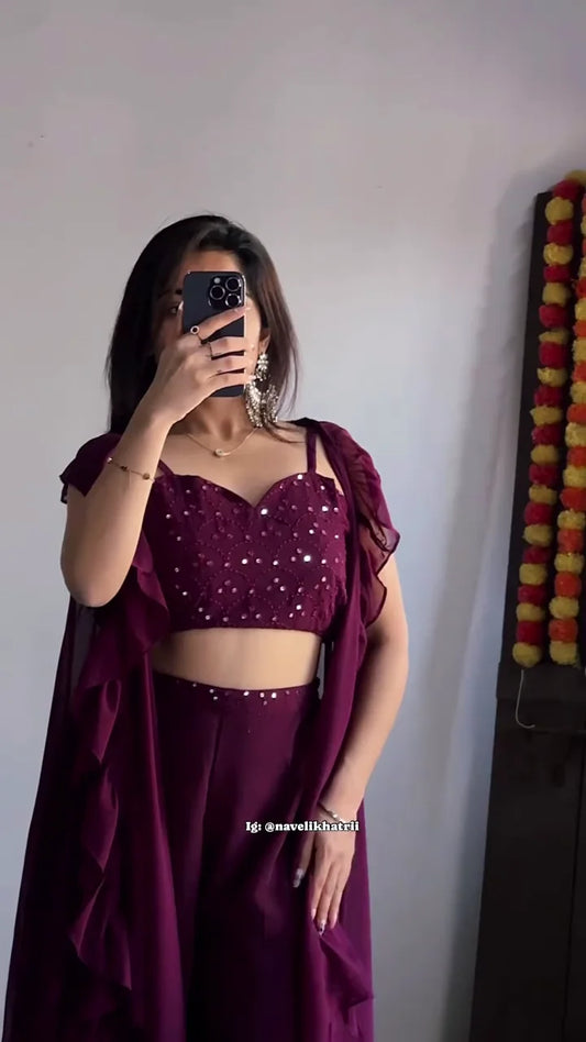 Sequin Embellished Party Saree