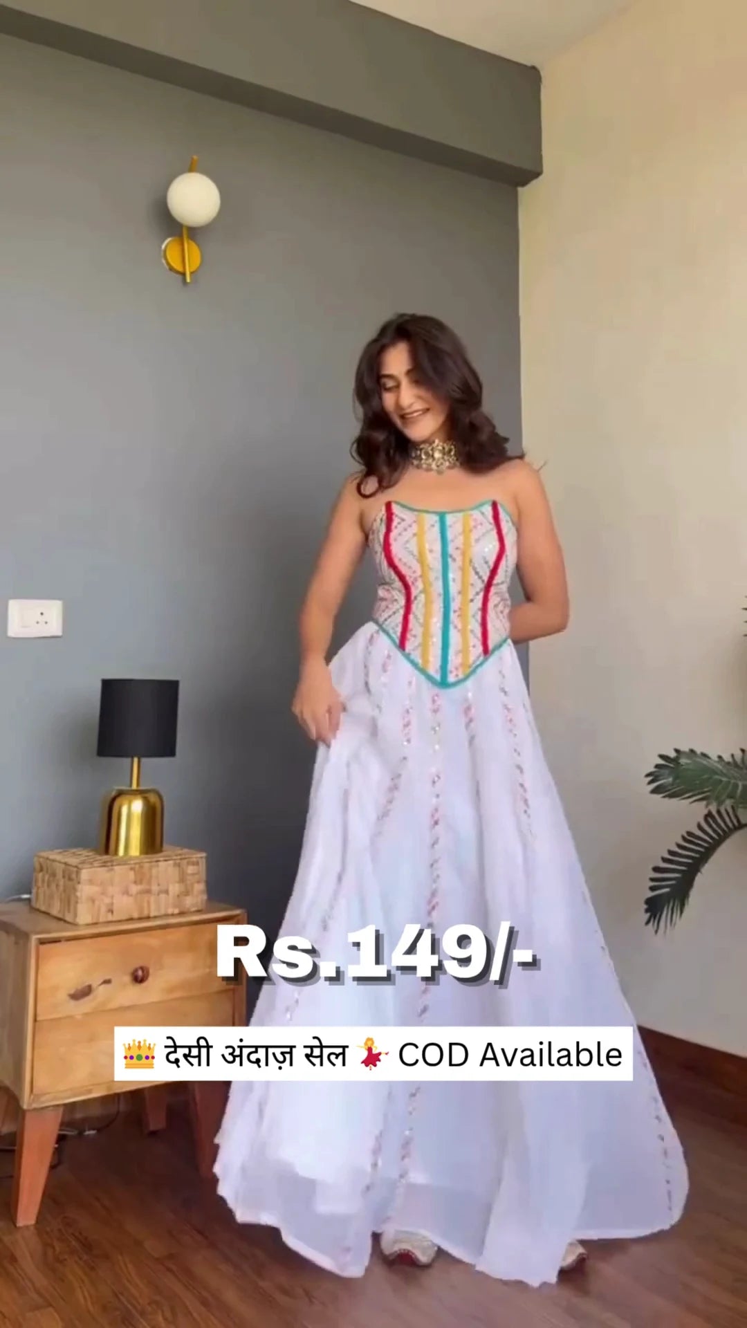 Premium Festive Ethnic Anarkali Dress with Elegant Embroidered Dupatta and Designer Sleeveless Corset-Style Bodice – Perfect Traditional Outfit for Weddings, Festive Celebrations, Party Wear