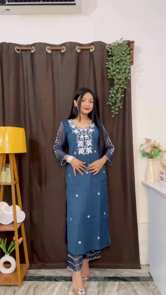 Mustard Yellow Embroidered Anarkali Dress with Elegant Gold Threadwork and Matching Dupatta for a Graceful Traditional Look