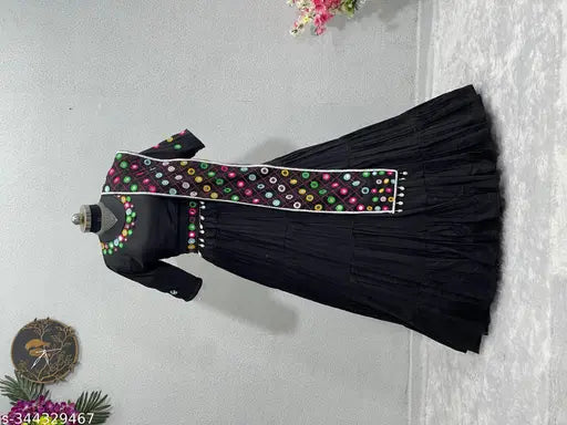 Navratri Special Heavy Parampara Silk Embroidered Work With Real Mirror Lehengas With Dupatta