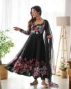 Women Georgette Gown Dupatta Set