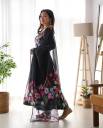 Women Georgette Gown Dupatta Set