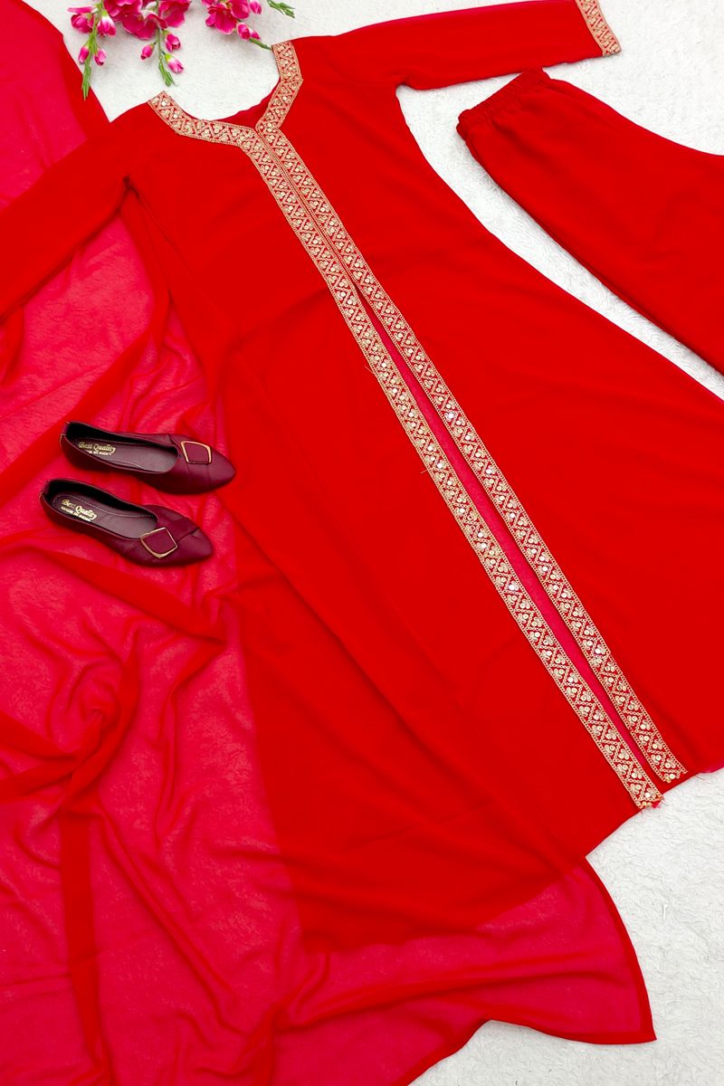 Indian Festival Wear Dress, Kurta Set With Pant Dupatta, Karwa Chauth Special Dress, Ready To Wear Suits, Partywear Ethnic Dress, 3pcs Set