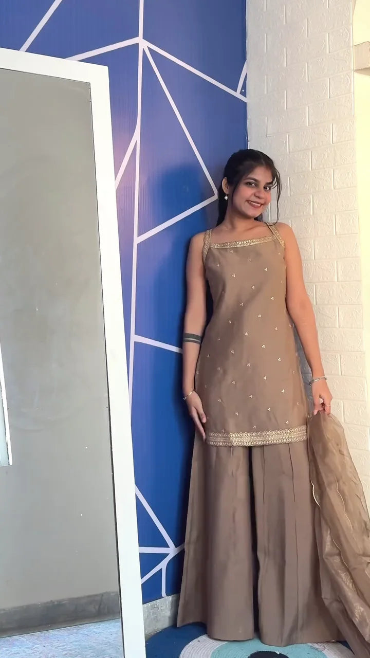 Elegant Royal Blue Embroidered Kurti with Flared Layered Skirt and Matching Dupatta – Perfect Festive and Party Wear Set