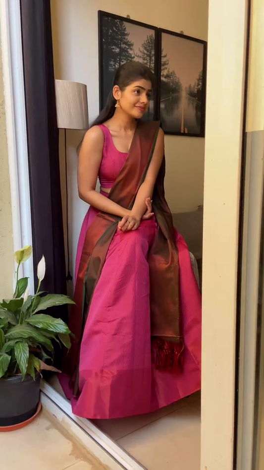 Designer Jacquard Pink Lehenga Choli