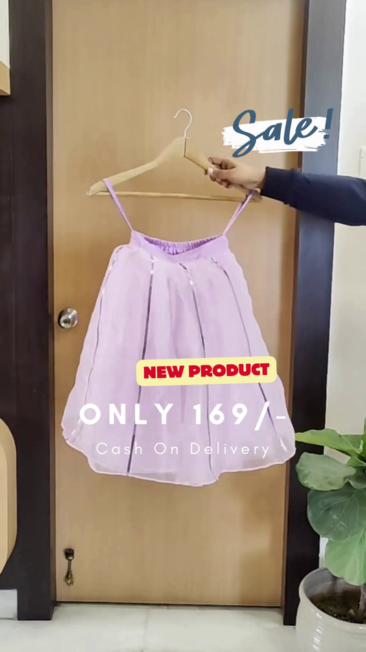 Organza Crop Top With Skirt For Girls