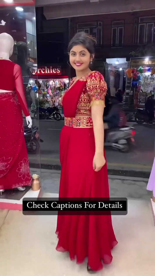 Ready to wear Saree Fully Stitched With Belt