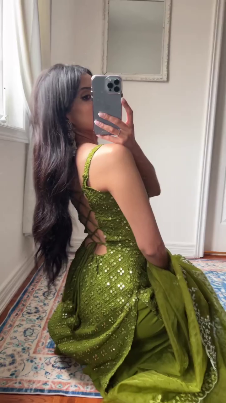 Green Kurti With Sharara And Dupatta Set For Women, Kurta And Kurti Set, Wedding Wear Sharara