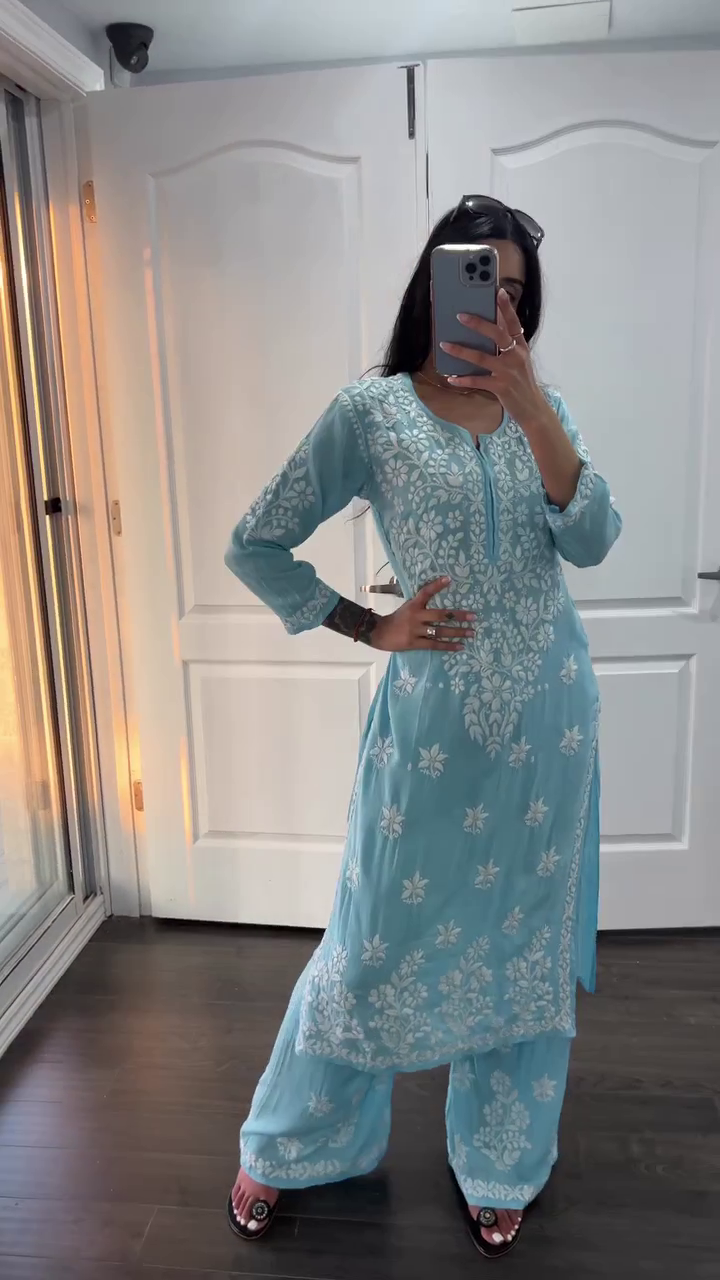 Women Cotton Rayon Palazzo Set