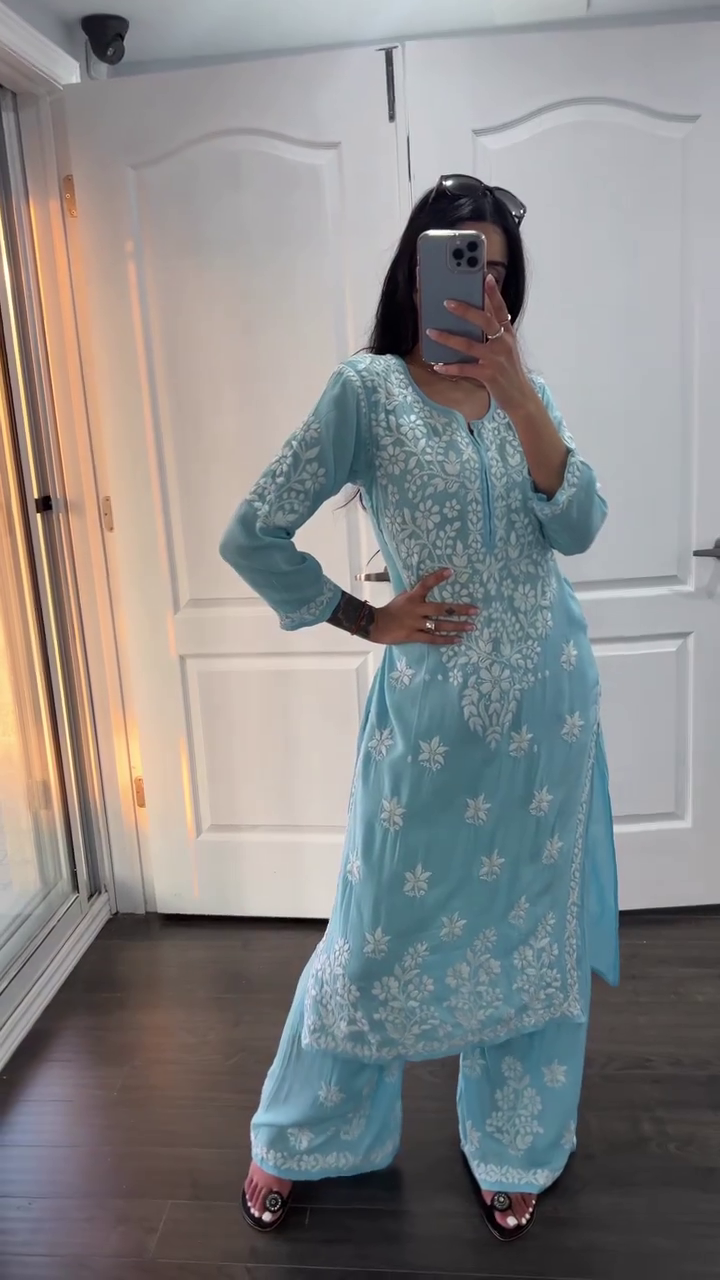 Women Cotton Rayon Palazzo Set