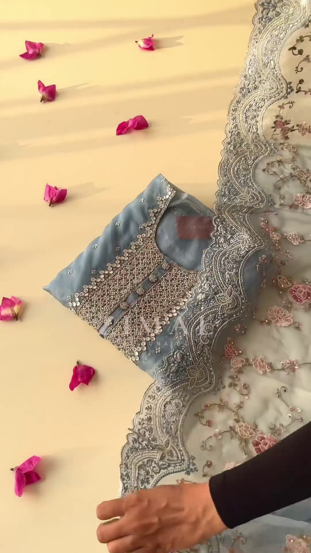 Beautiful Designer Top Orgenza With Sequence Embroidered Work With Pant And Dupatta