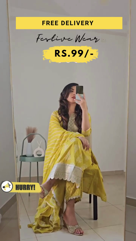 Women Silk Blend Kurta Trouser Set