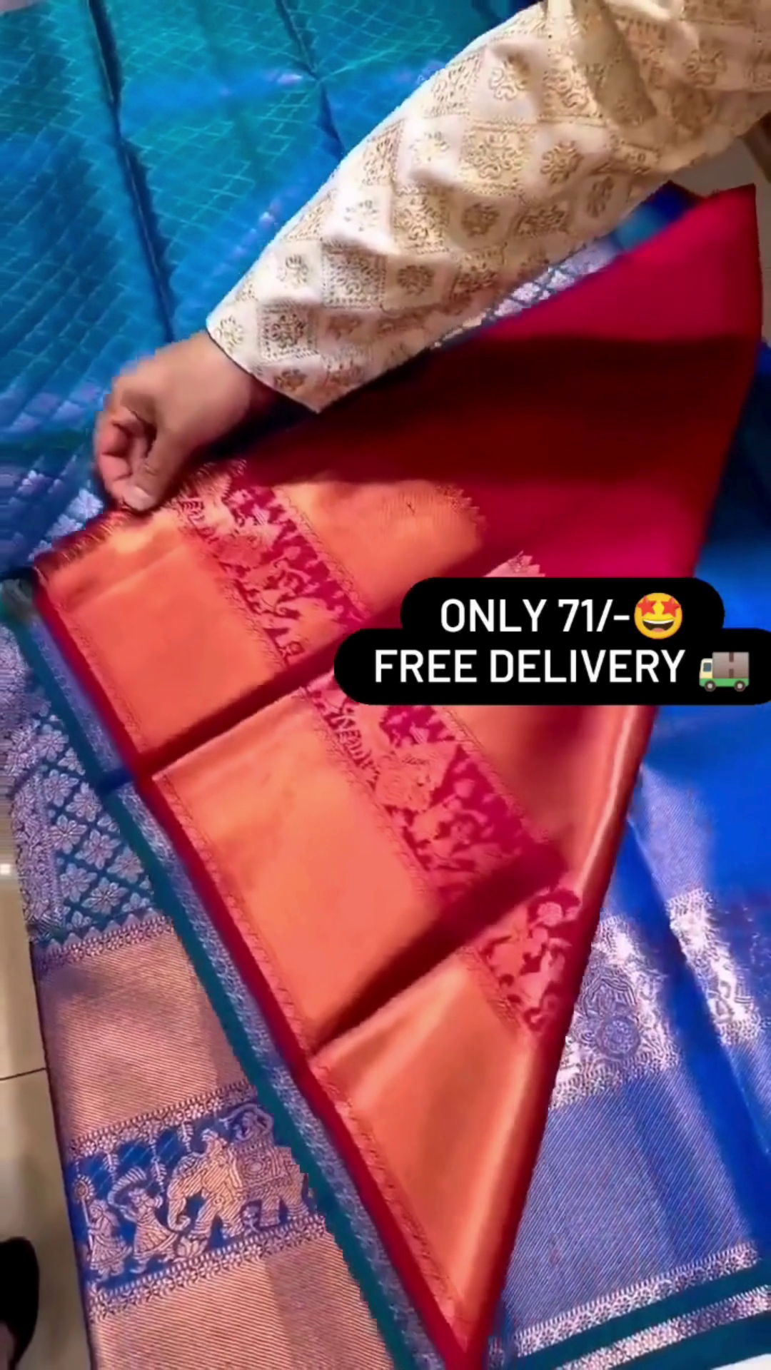 Beautiful Sky Blue Silk Saree