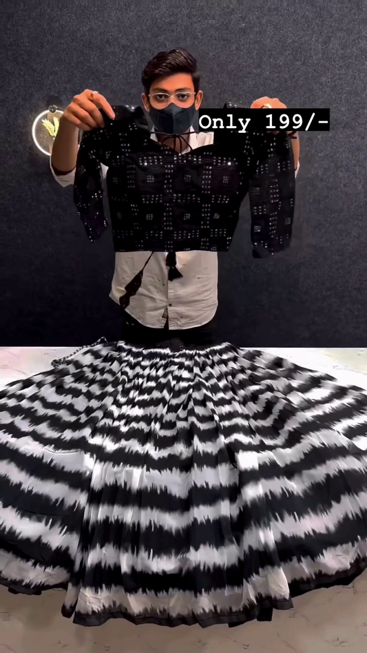 Admirable Georgette Thread and Embroidery Work Black Lehengha