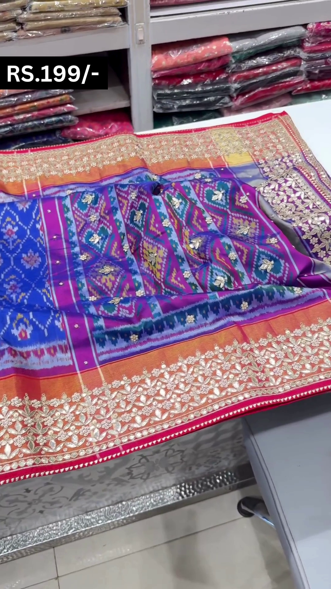 Handloom Patola With Gotapatti Border Saree