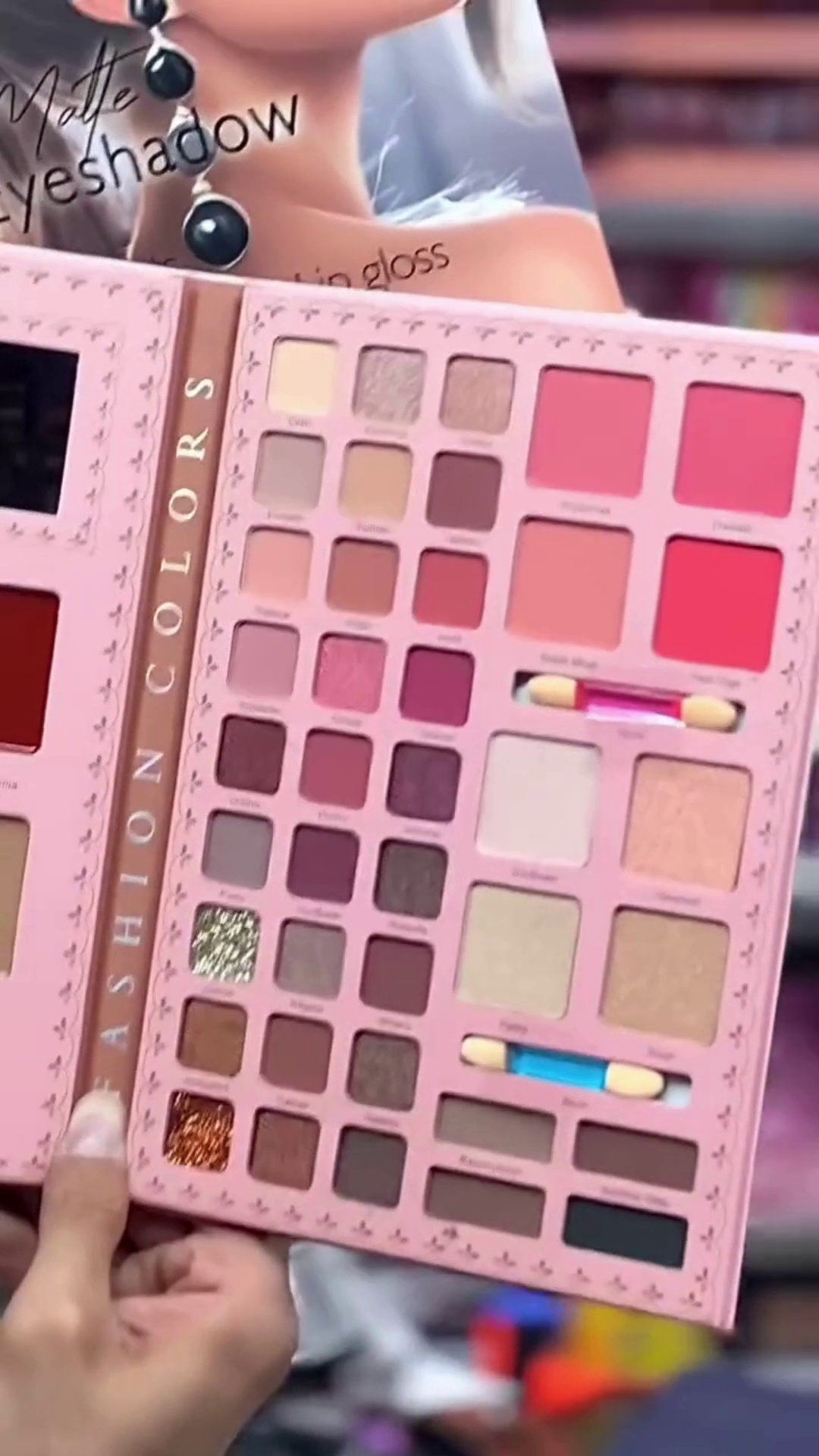 All-in-One Pink Themed Makeup Book Set with Eyeshadows, Blush Palette, and Mirror – Romantic Butterfly Design with Multiple Warm and Rosy Shades for Everyday and Glam Looks