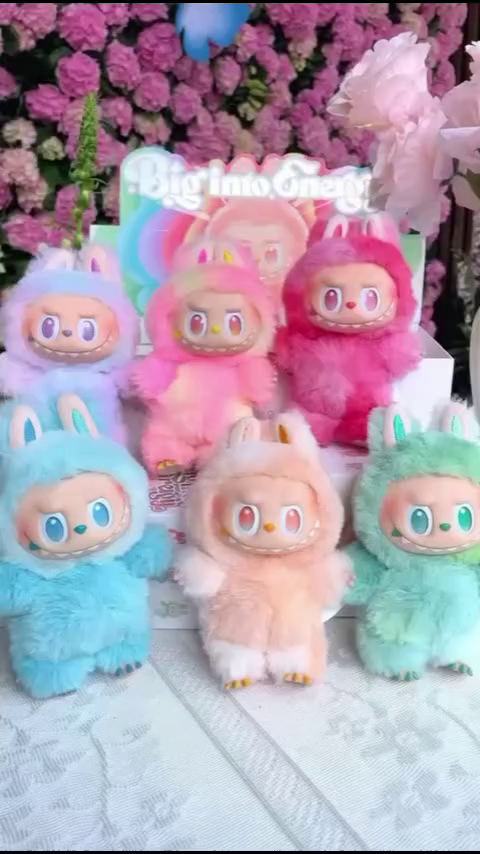 Labubu  Dolls in Pastel Colors with Adorable Anime-Inspired Faces, Perfect for Collecting and Display