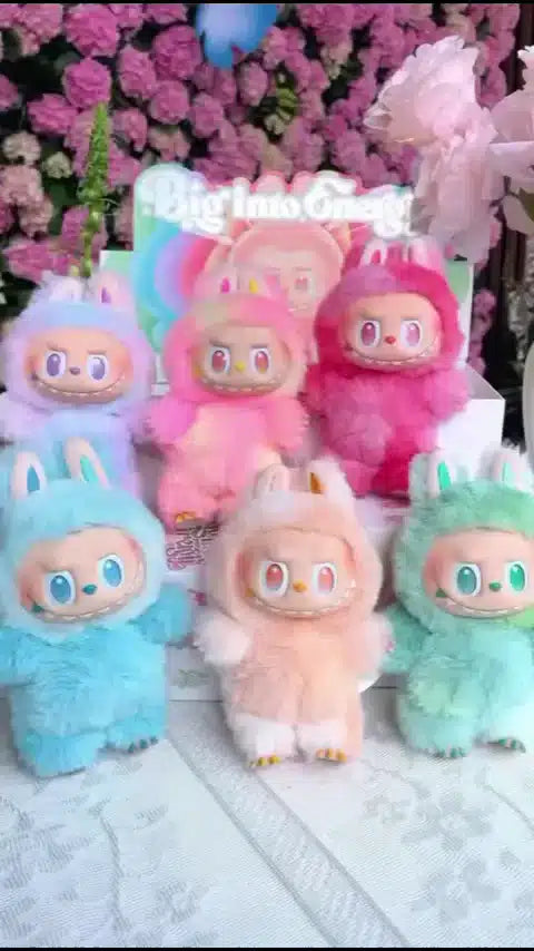 Labubu Dolls in Pastel Colors with Adorable Anime-Inspired Faces, Perfect for Collecting and Display