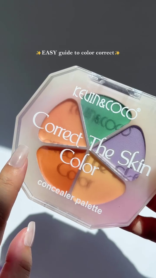Correct The Skin Color Concealer Palette – Multi-Color Cream Corrector Kit with Green, Purple, Orange, and Yellow Shades for Dark Circles, Redness, Dullness, and Uneven Skin Tone