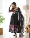Women Georgette Gown Dupatta Set